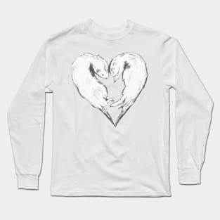 Sweet Otter Love Heart Long Sleeve T-Shirt